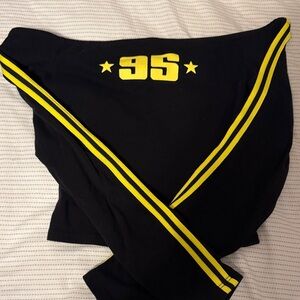 Black and Yellow Off The Shoulder Longsleeve